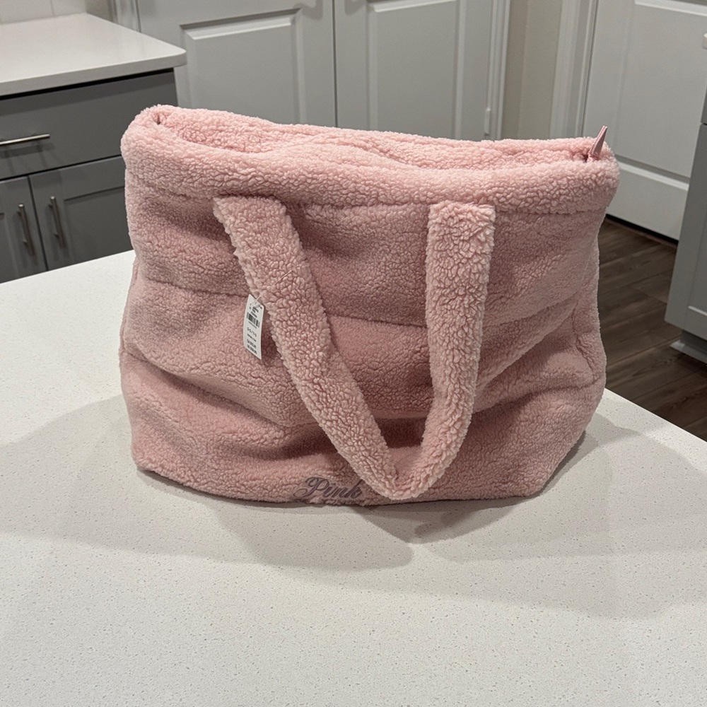 Victoria Secret Pink Plush Tote Bag